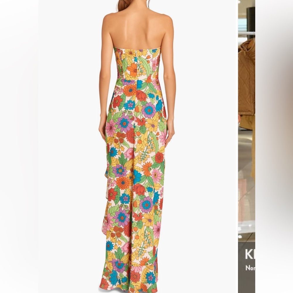 NEW Amanda Uprichard Eden high low strapless floral dress XS - Picture 3 of 7